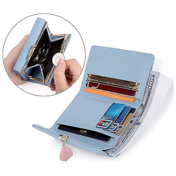 Wallet for Women 0544 Light Blue RFID - Picture 2 of 7